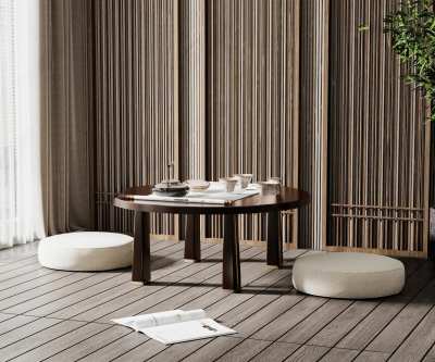 新中式榻榻米茶桌椅组合3D模型下载